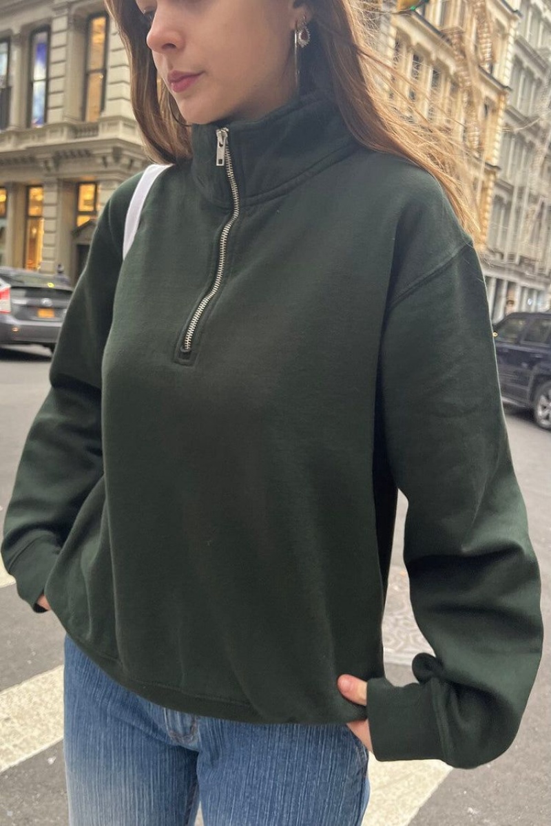 Sweatshirt Brandy Melville Missy Vert Foncé | RKB-01233206